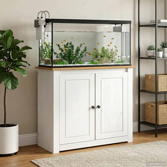 vidaXL Βάση ενυδρείου PANAMA Λευκό και Καφέ 81 x 36 x 73 cm 250 kg