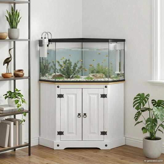 vidaXL Βάση ενυδρείου CORONA Λευκό 70 x 70 x 73 cm 300 κιλά