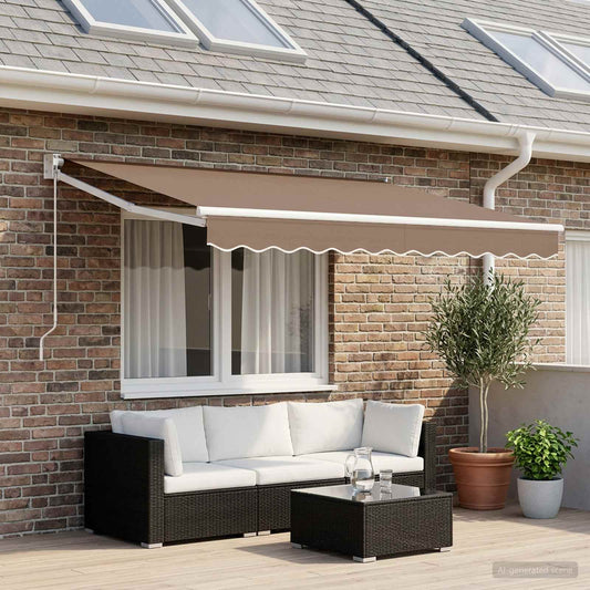 vidaXL Ύφασμα αντικατάστασης τέντας Taupe 581 x 295 εκ Πολυεστέρας