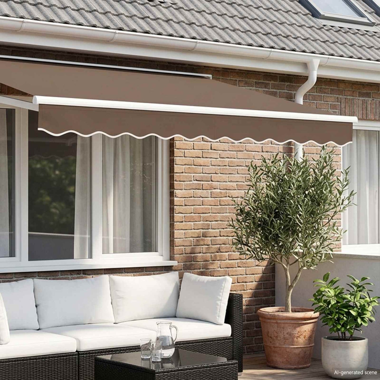 vidaXL Αντικατάσταση κουρτίνας τέντας Taupe 236 x 20 εκ Πολυεστέρας