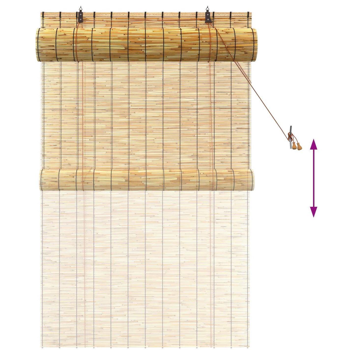 vidaXL Ρόλερ (στόρι) Φυσικό 100 x 160 cm Καλάμι