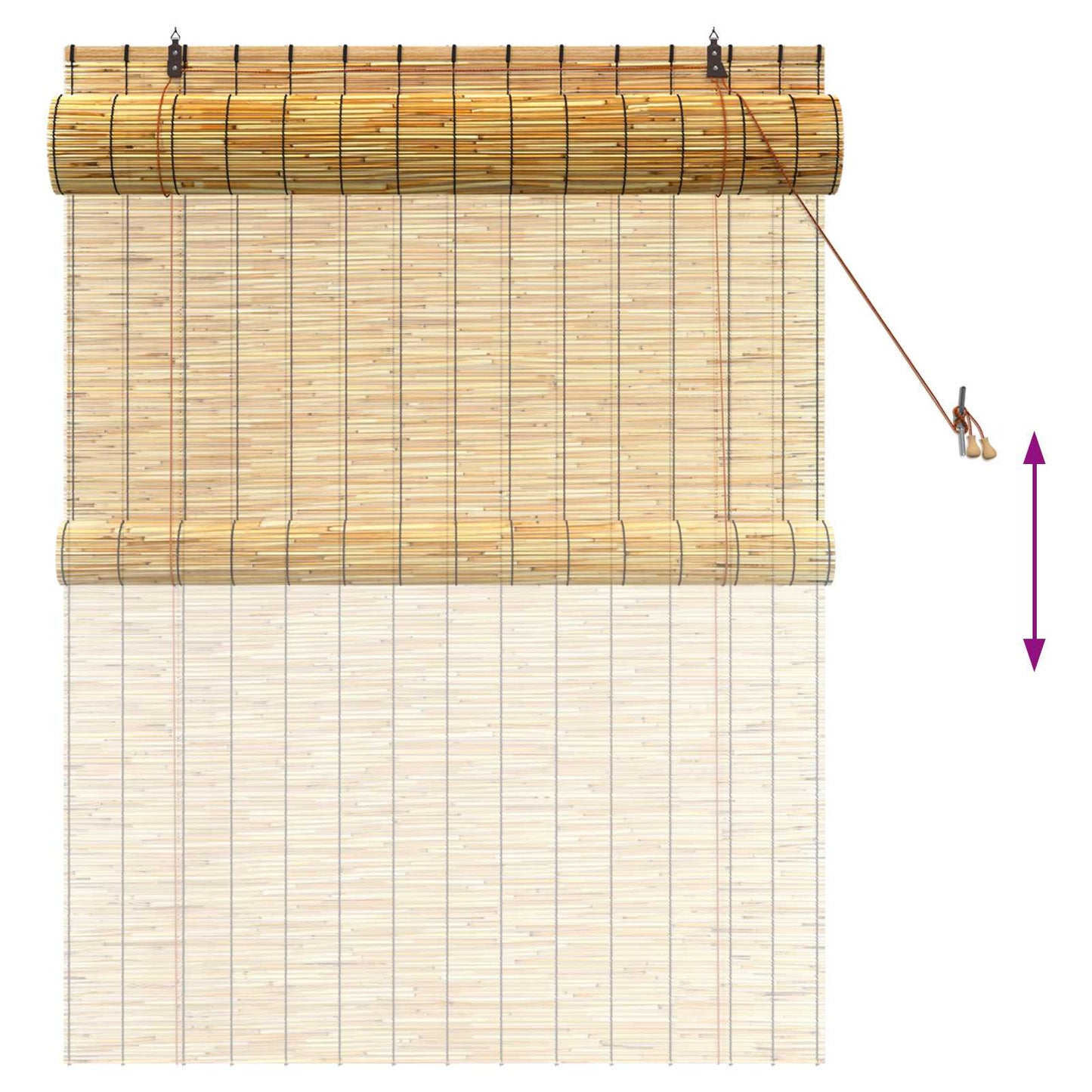 vidaXL Ρόλερ (στόρι) Φυσικό 120 x 160 cm Καλάμι