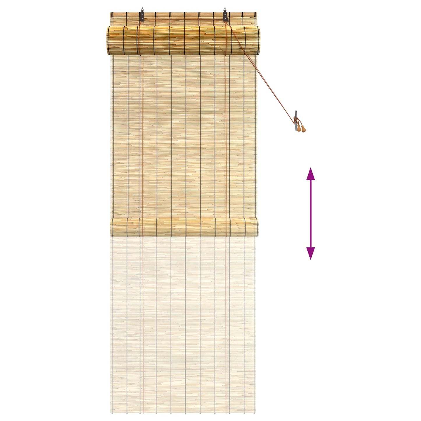 vidaXL Ρόλερ (στόρι) Φυσικό 80 x 220 cm Καλάμι