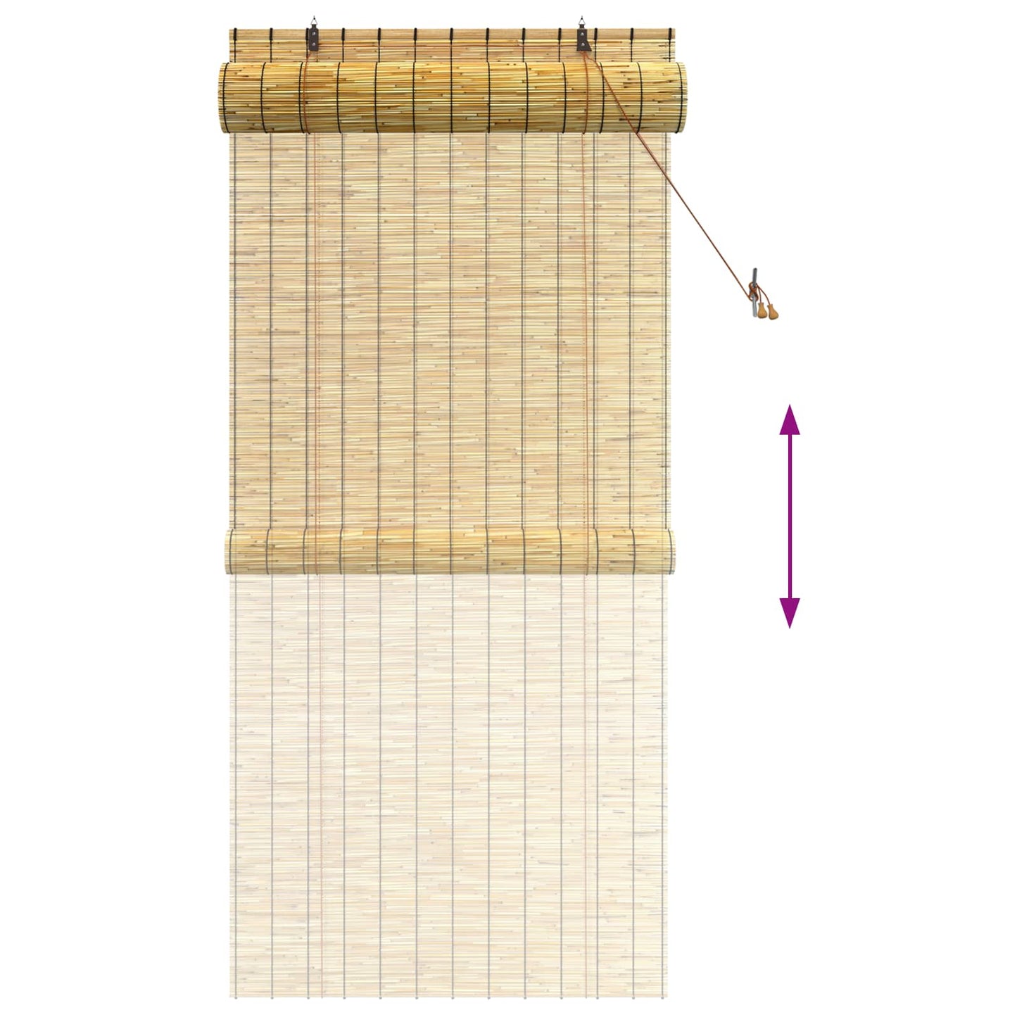 vidaXL Ρόλερ (στόρι) Φυσικό 100 x 220 cm Καλάμι