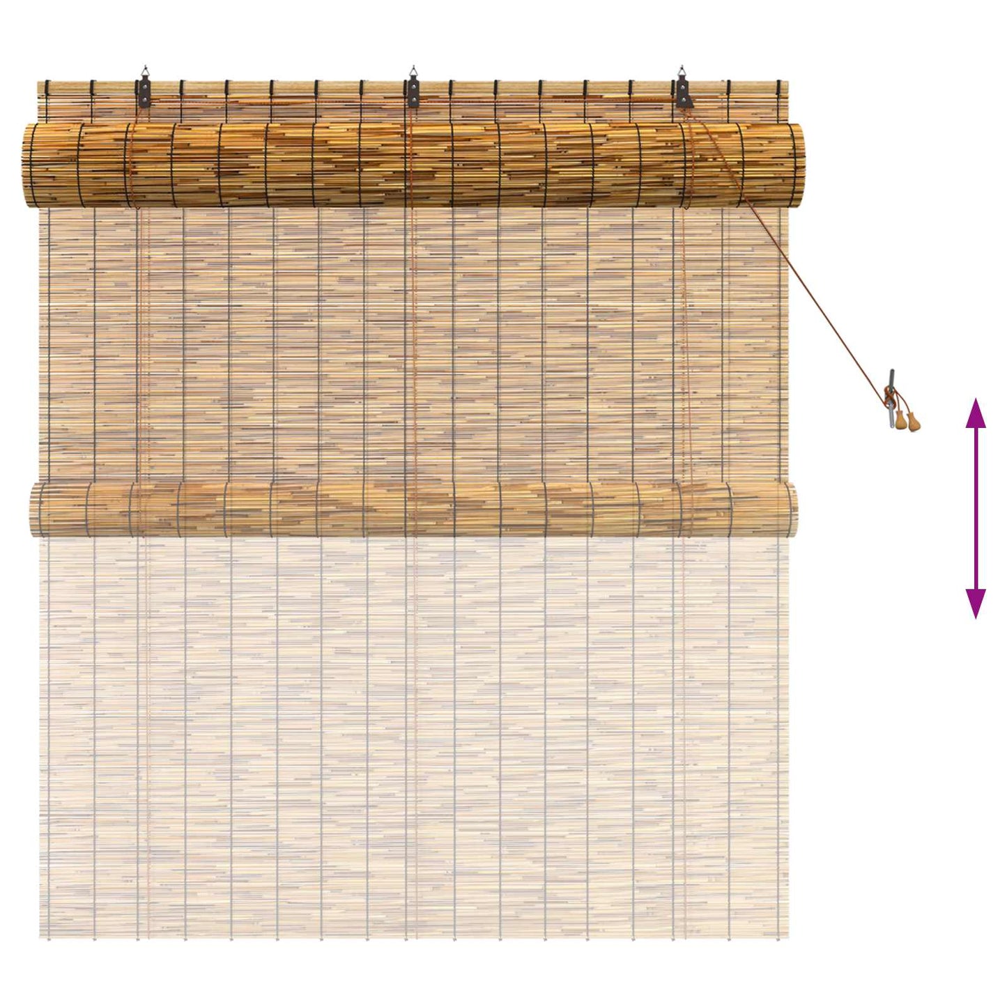 vidaXL Ρόλερ (στόρι) Καφέ 140 x 160 cm Καλάμι