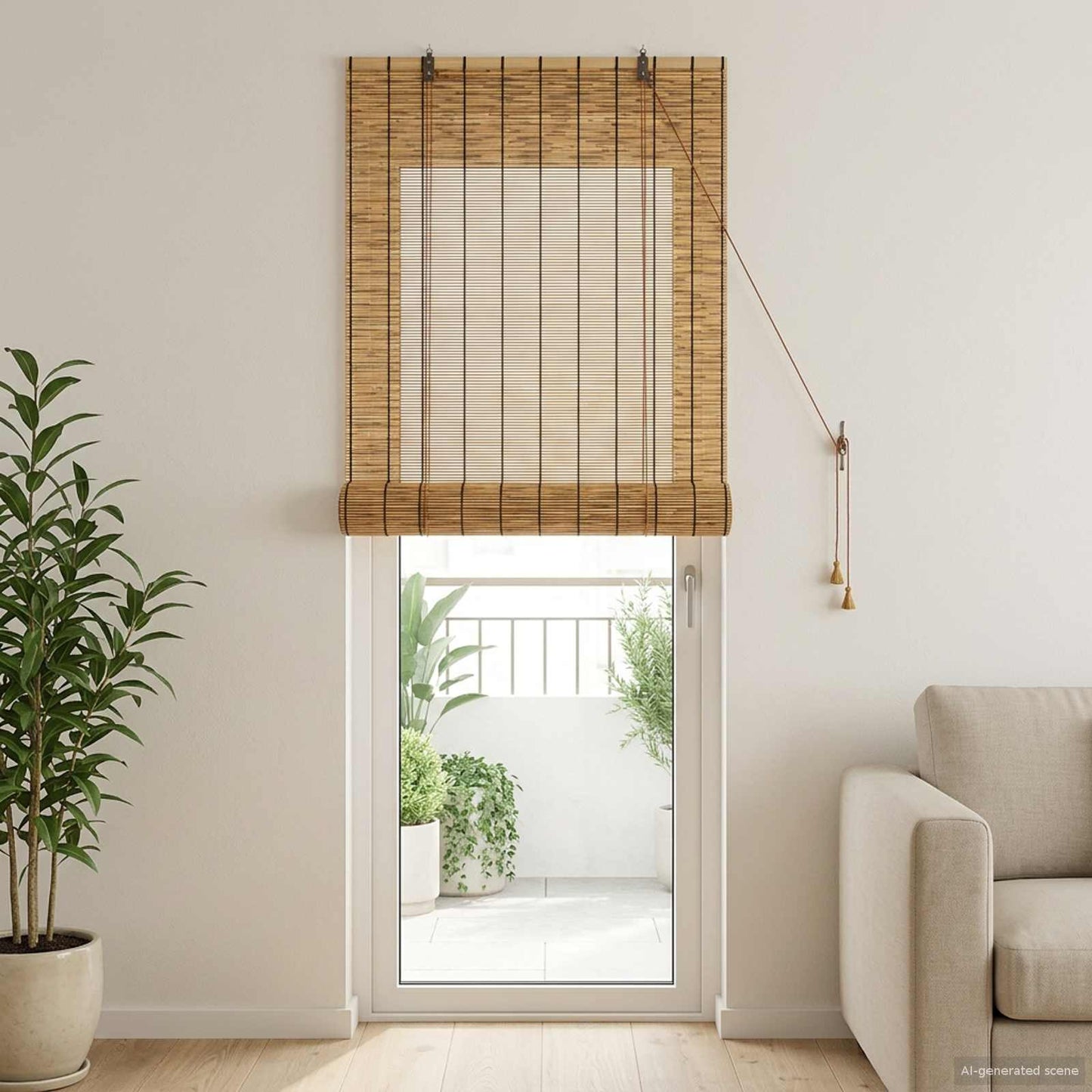 vidaXL Ρόλερ (στόρι) Καφέ 100 x 220 cm Καλάμι