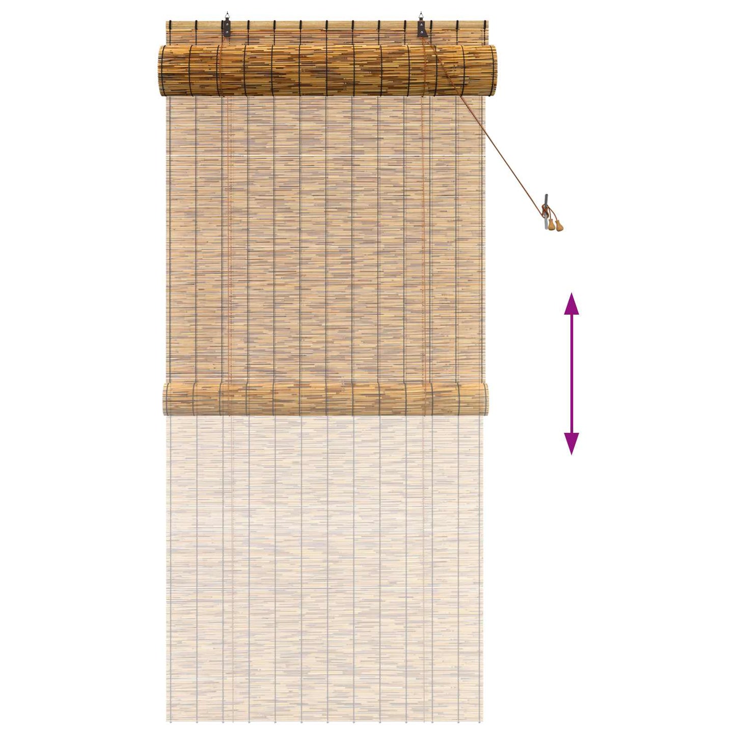 vidaXL Ρόλερ (στόρι) Καφέ 100 x 220 cm Καλάμι