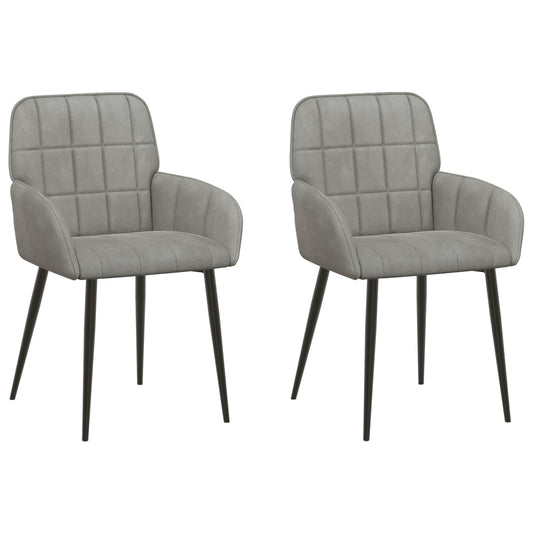 vidaXL Καρέκλες φαγητού 2 pcs Βελούδο Ανοιχτό γκρι 57 x 50 x 85 εκ.