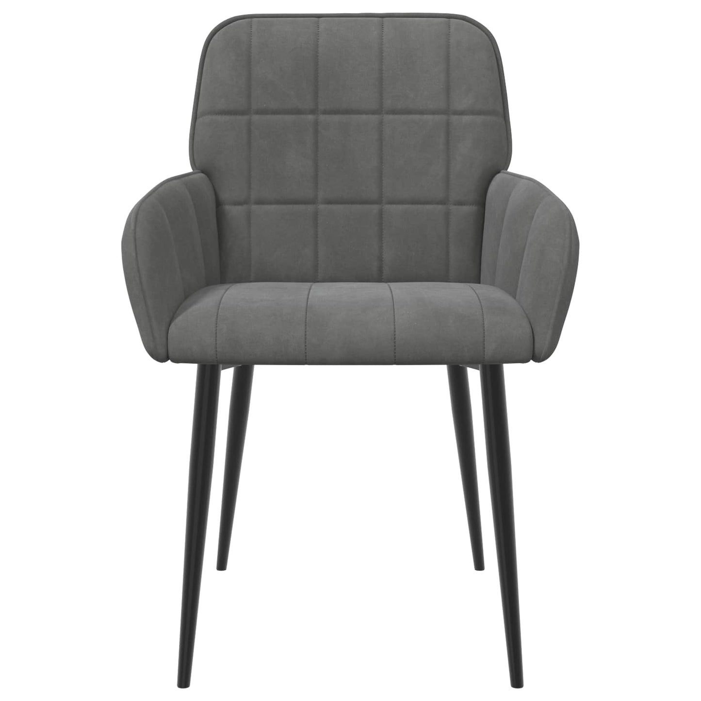 vidaXL Καρέκλες φαγητού 2 pcs Βελούδο Σκούρο Γκρι 57 x 50 x 85 εκ.