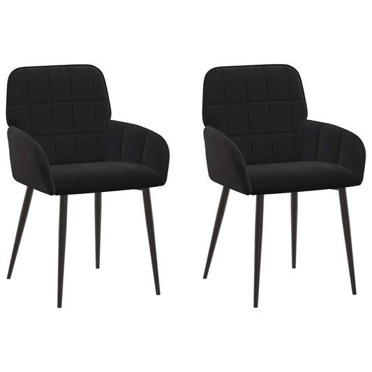 vidaXL Καρέκλες φαγητού 2 pcs Βελούδο Μαύρο 57 x 50 x 85 εκ.