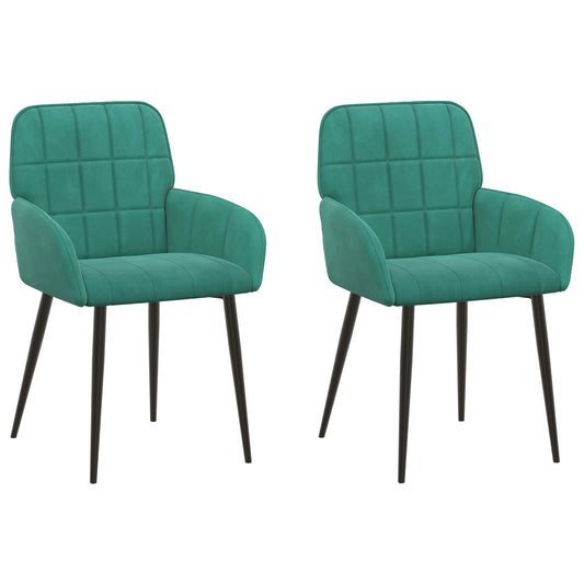 vidaXL Καρέκλες φαγητού 2 pcs Βελούδο Τιρκουάζ 57 x 50 x 85 εκ.