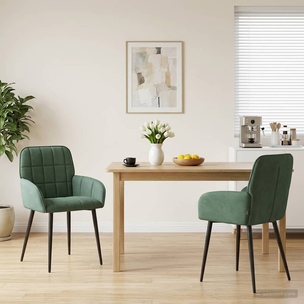 vidaXL Καρέκλες φαγητού 2 pcs Βελούδο Θαλασσί 57 x 50 x 85 εκ.