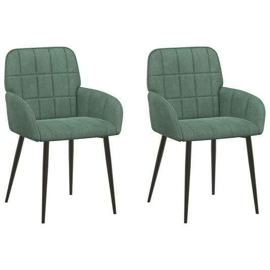 vidaXL Καρέκλες φαγητού 2 pcs Βελούδο Θαλασσί 57 x 50 x 85 εκ.