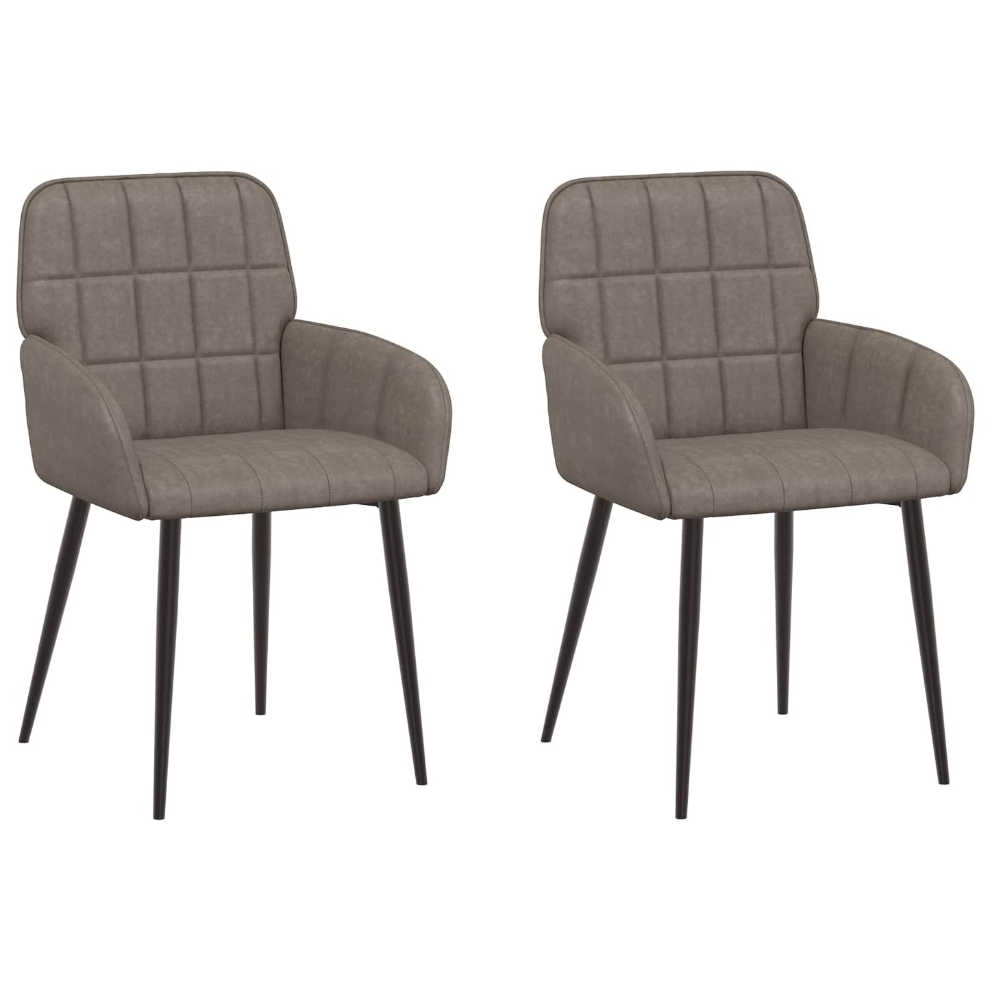 vidaXL Καρέκλες φαγητού 2 pcs Τεχνητό Δέρμα Γκρι 57 x 50 x 85 εκ.