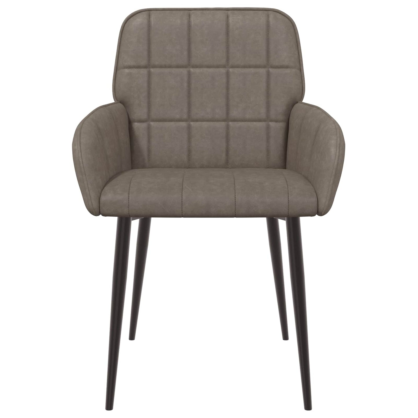 vidaXL Καρέκλες φαγητού 2 pcs Τεχνητό Δέρμα Γκρι 57 x 50 x 85 εκ.