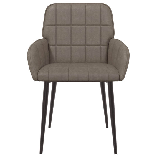 vidaXL Καρέκλες φαγητού 2 pcs Τεχνητό Δέρμα Γκρι 57 x 50 x 85 εκ.