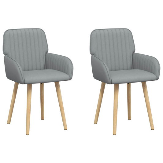 vidaXL Καρέκλες φαγητού 2 pcs Ύφασμα Ανοιχτό γκρι 56,5 x 50 x 87,5 εκ.