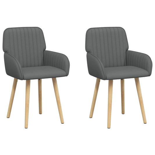 vidaXL Καρέκλες φαγητού 2 pcs Ύφασμα Σκούρο Γκρι 56,5 x 50 x 87,5 εκ.