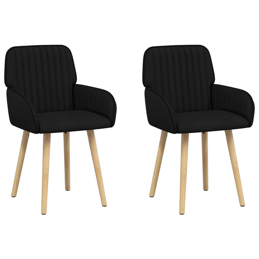 vidaXL Καρέκλες φαγητού 2 pcs Ύφασμα Μαύρο 56,5 x 50 x 87,5 εκ.