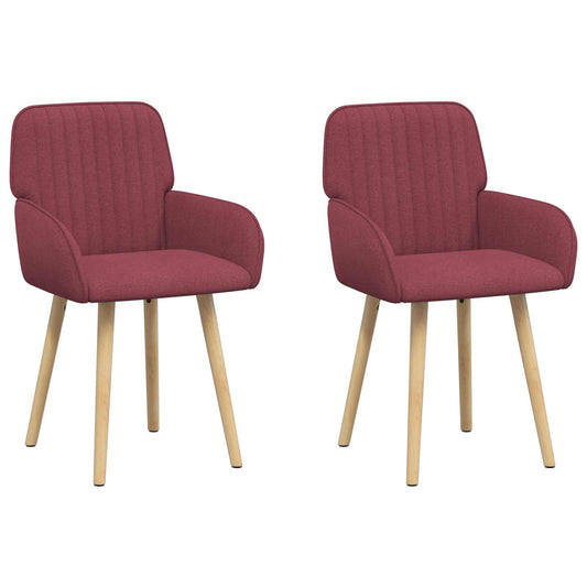 vidaXL Καρέκλες φαγητού 2 pcs Ύφασμα Κόκκινο 56,5 x 50 x 87,5 εκ.