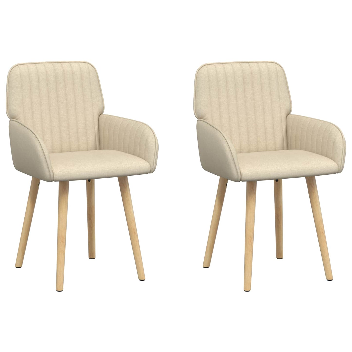 vidaXL Καρέκλες φαγητού 2 pcs Ύφασμα Κρεμ 56,5 x 50 x 87,5 εκ.