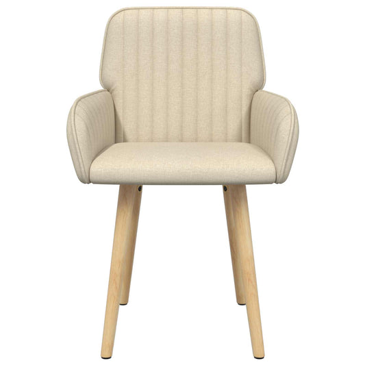 vidaXL Καρέκλες φαγητού 2 pcs Ύφασμα Κρεμ 56,5 x 50 x 87,5 εκ.