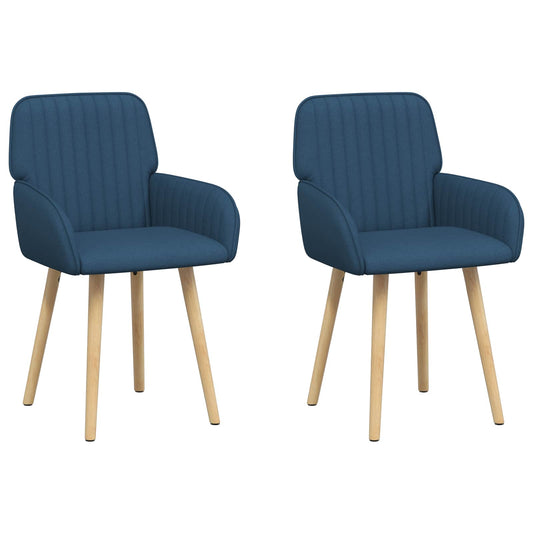 vidaXL Καρέκλες φαγητού 2 pcs Ύφασμα Μπλε 56,5 x 50 x 87,5 εκ.