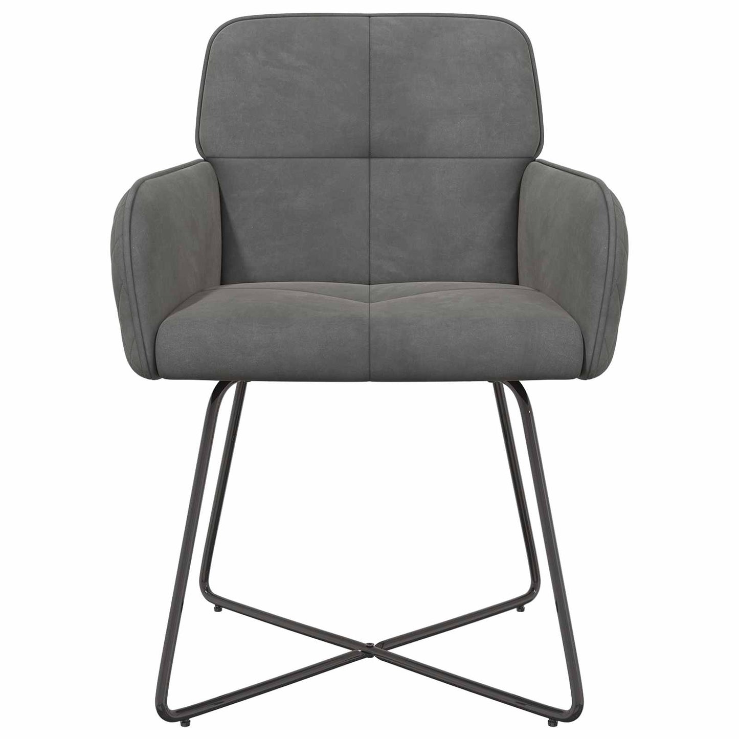 vidaXL Καρέκλες φαγητού 2 pcs Βελούδο Σκούρο Γκρι 59 x 56,5 x 86 εκ.