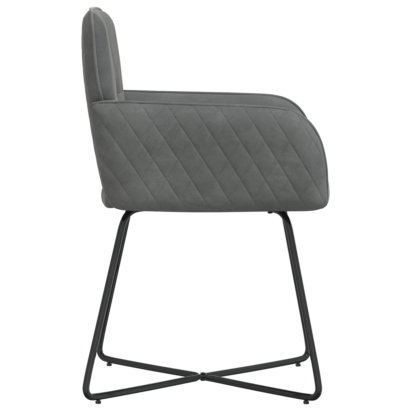 vidaXL Καρέκλες φαγητού 2 pcs Βελούδο Σκούρο Γκρι 59 x 56,5 x 86 εκ.