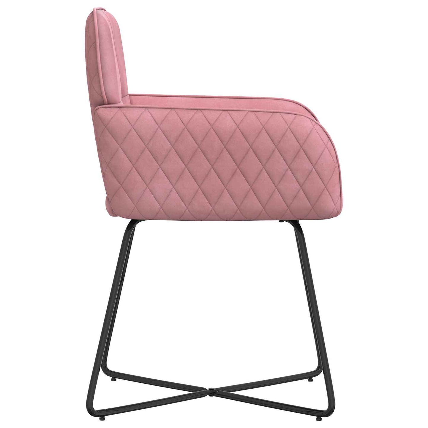vidaXL Καρέκλες φαγητού 2 pcs Βελούδο Ροζ 59 x 56,5 x 86 εκ.