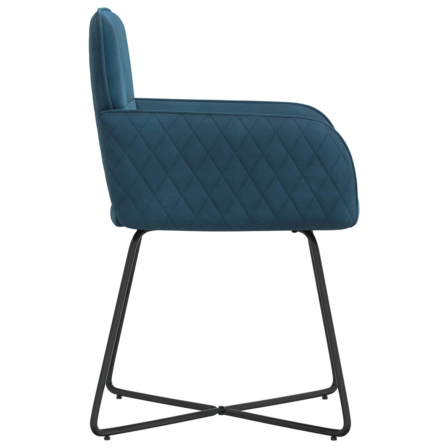 vidaXL Καρέκλες φαγητού 2 pcs Βελούδο Μπλε 59 x 56,5 x 86 εκ.