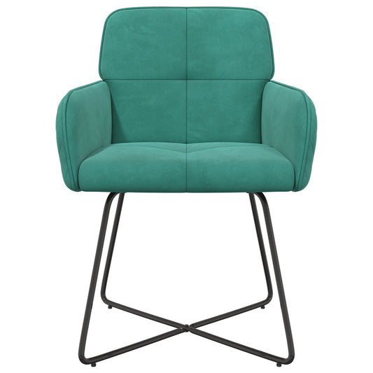 vidaXL Καρέκλες φαγητού 2 pcs Βελούδο Τιρκουάζ 59 x 56,5 x 86 εκ.