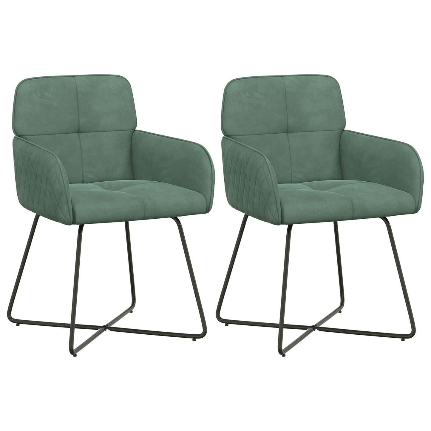 vidaXL Καρέκλες φαγητού 2 pcs Βελούδο Θαλασσί 59 x 56,5 x 86 εκ.