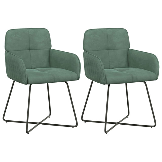 vidaXL Καρέκλες φαγητού 2 pcs Βελούδο Θαλασσί 59 x 56,5 x 86 εκ.