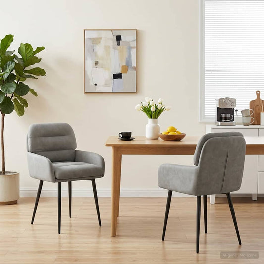 vidaXL Καρέκλες φαγητού 2 pcs Βελούδο Ανοιχτό γκρι 59 x 59,5 x 90 εκ