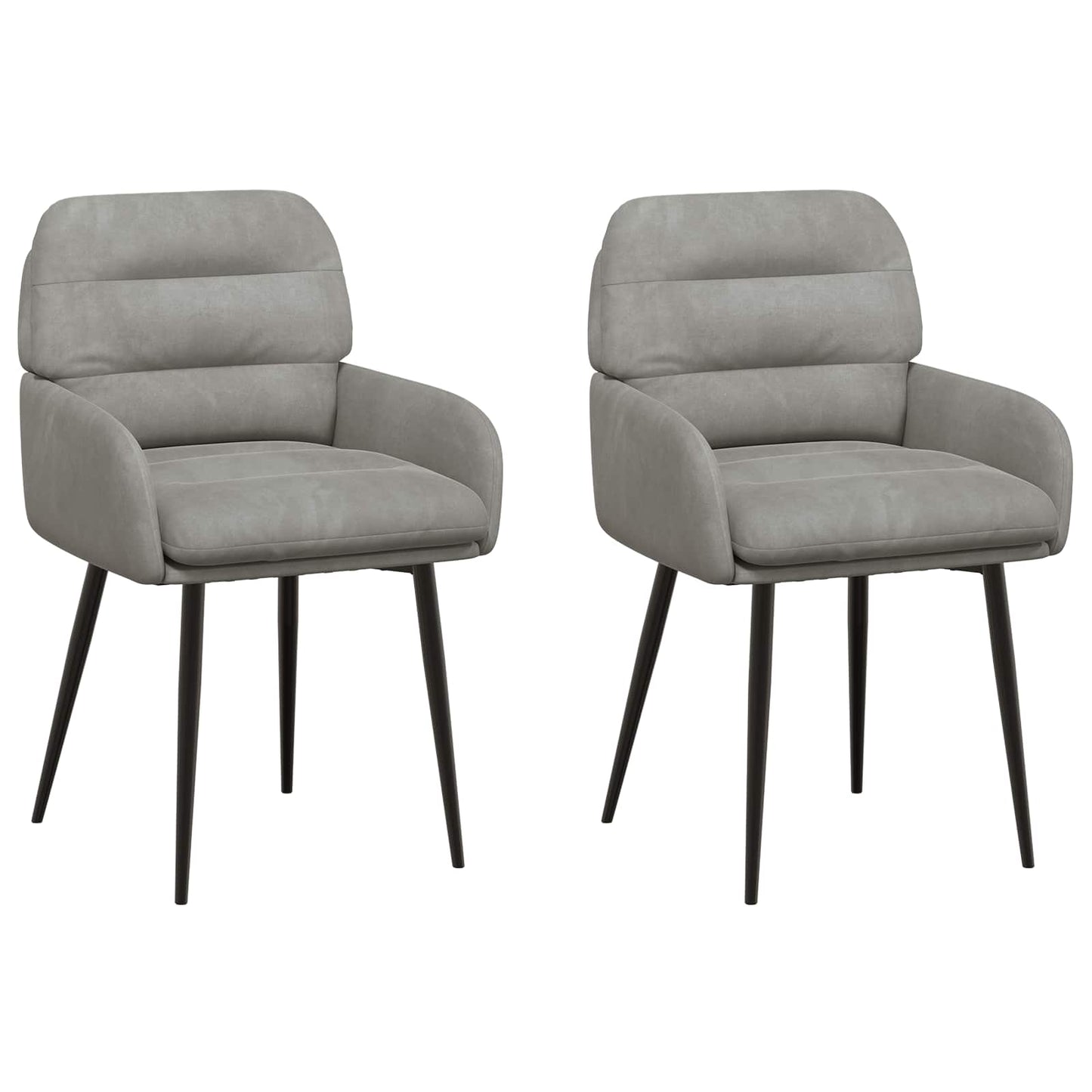 vidaXL Καρέκλες φαγητού 2 pcs Βελούδο Ανοιχτό γκρι 59 x 59,5 x 90 εκ
