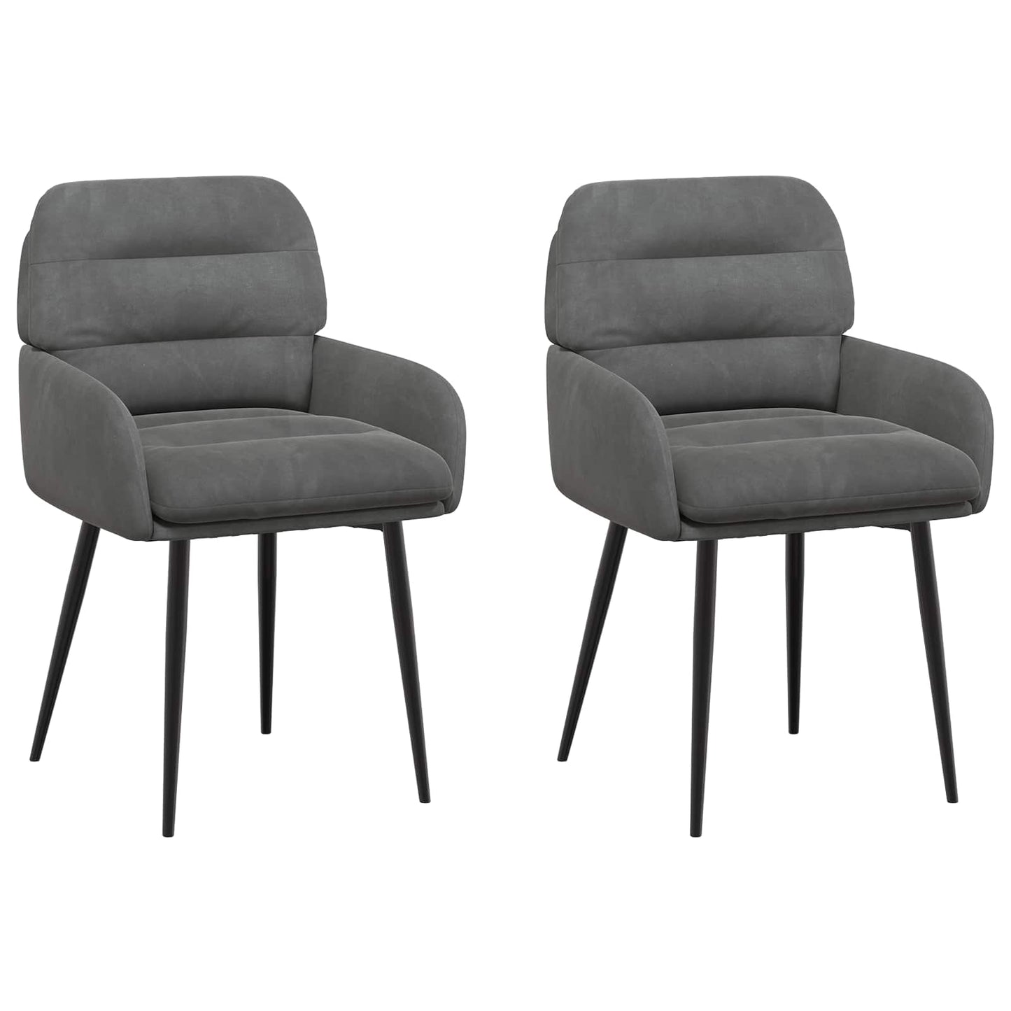 vidaXL Καρέκλες φαγητού 2 pcs Βελούδο Σκούρο Γκρι 59 x 59,5 x 90 εκ