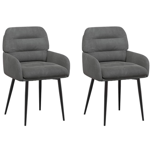 vidaXL Καρέκλες φαγητού 2 pcs Βελούδο Σκούρο Γκρι 59 x 59,5 x 90 εκ
