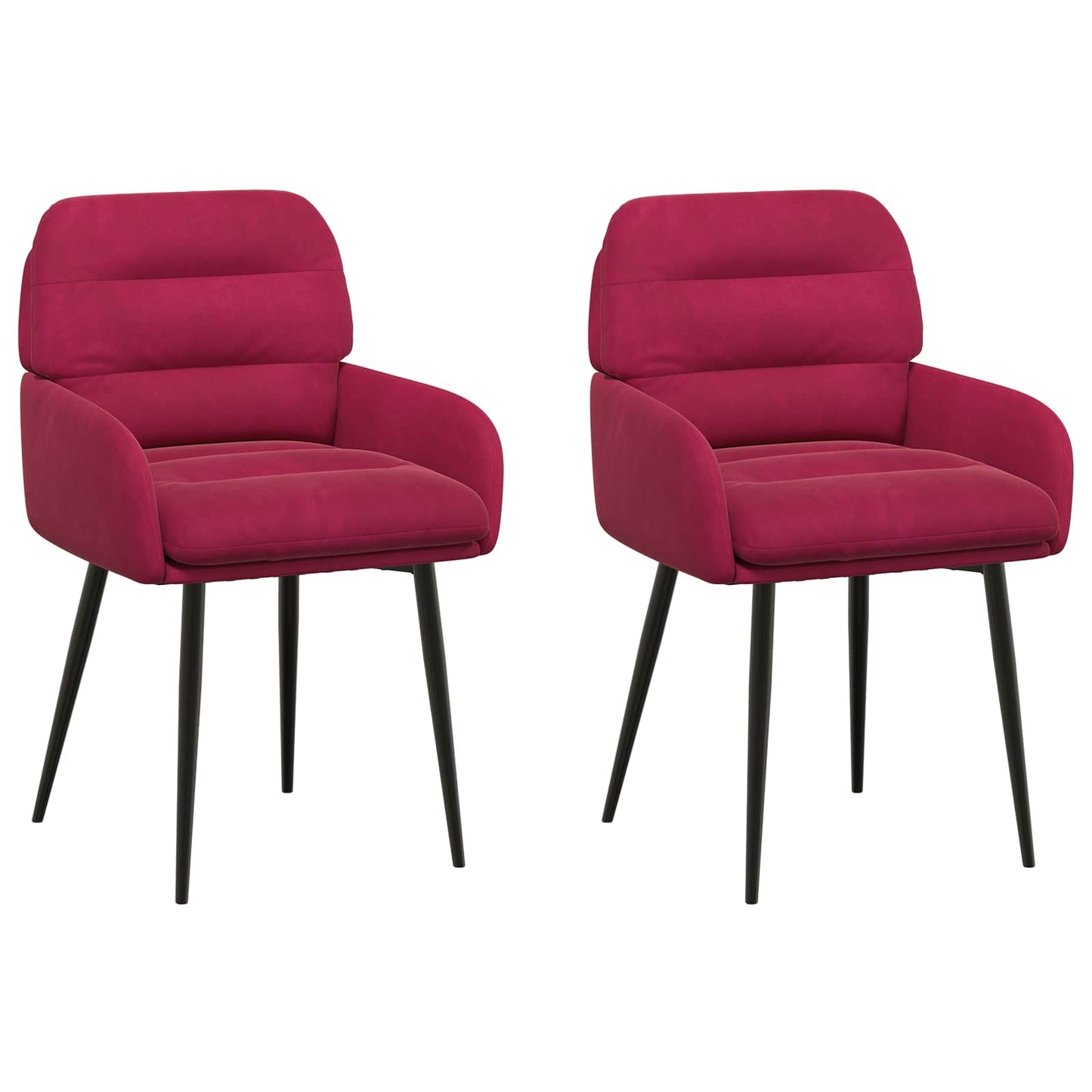 vidaXL Καρέκλες φαγητού 2 pcs Βελούδο Κόκκινο 59 x 59,5 x 90 εκ