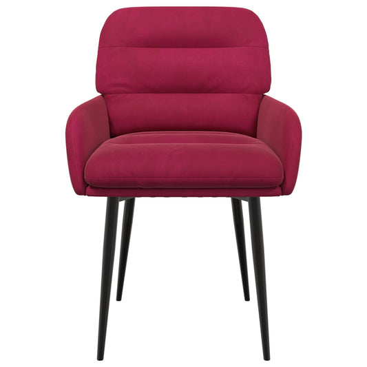 vidaXL Καρέκλες φαγητού 2 pcs Βελούδο Κόκκινο 59 x 59,5 x 90 εκ
