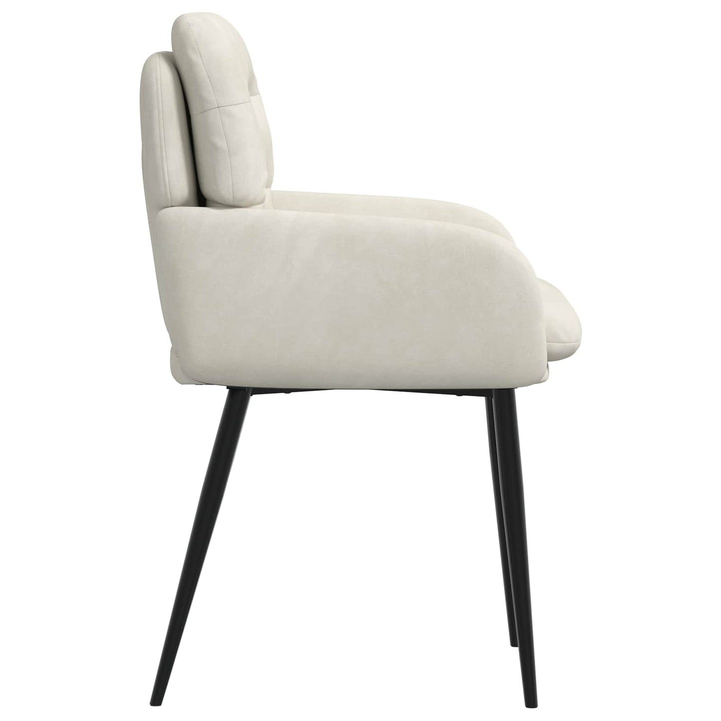 vidaXL Καρέκλες φαγητού 2 pcs Βελούδο Κρεμ 59 x 59,5 x 90 εκ