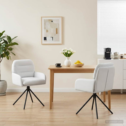 vidaXL Γυριστές καρέκλες φαγητού 2 pcs Τεχνητό Δέρμα Λευκό