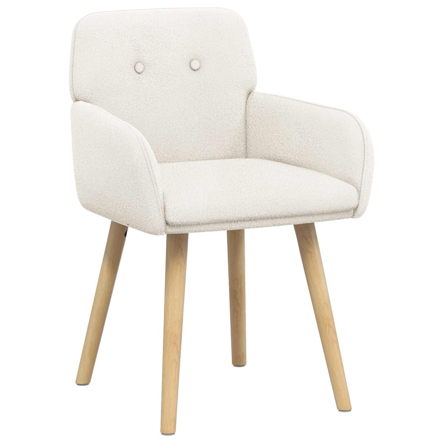 vidaXL Καρέκλες φαγητού 2 pcs Μπουκλέ Κρεμ 59 x 57 x 85 εκ.