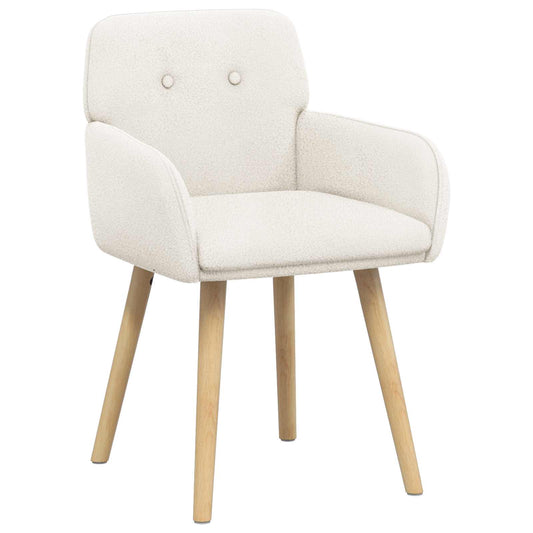 vidaXL Καρέκλες φαγητού 2 pcs Μπουκλέ Κρεμ 59 x 57 x 85 εκ.