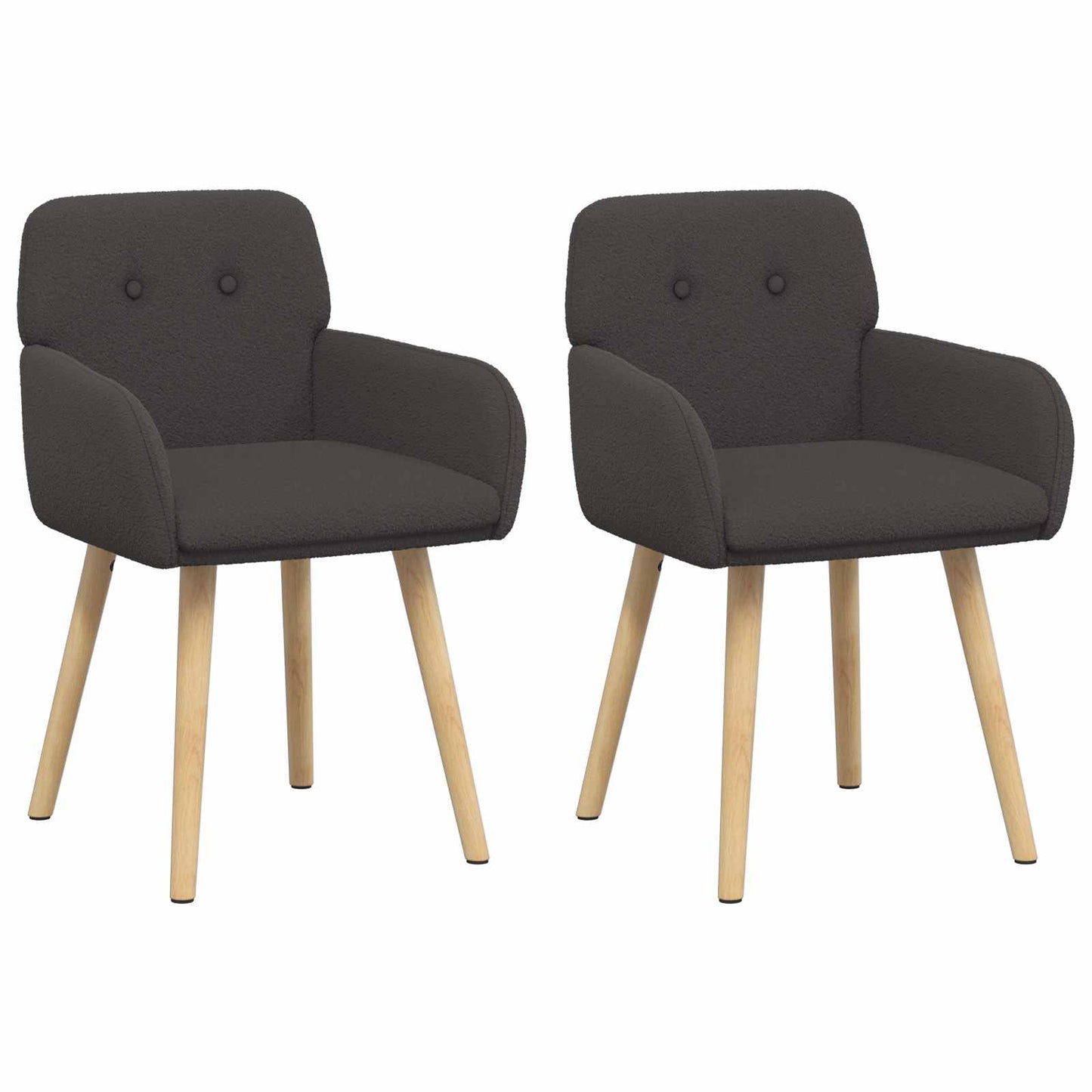 vidaXL Καρέκλες φαγητού 2 pcs Μπουκλέ Σκούρο Γκρι 59 x 57 x 85 εκ.