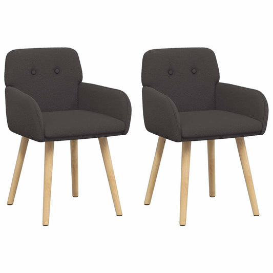 vidaXL Καρέκλες φαγητού 2 pcs Μπουκλέ Σκούρο Γκρι 59 x 57 x 85 εκ.