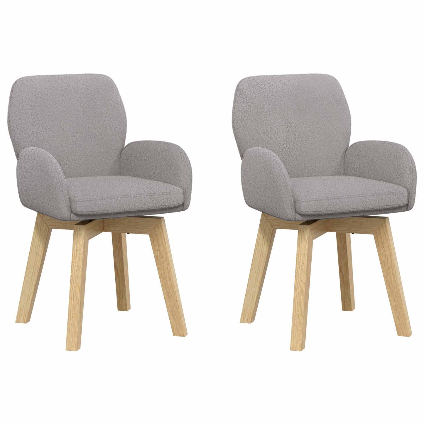 vidaXL Γυριστές καρέκλες φαγητού 2 pcs Μπουκλέ Ανοιχτό γκρι