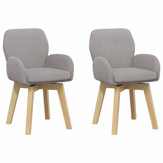 vidaXL Γυριστές καρέκλες φαγητού 2 pcs Μπουκλέ Ανοιχτό γκρι