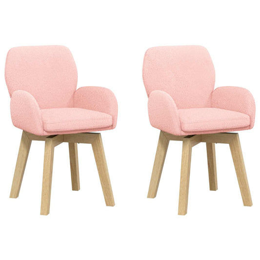 vidaXL Γυριστές καρέκλες φαγητού 2 pcs Μπουκλέ Ροζ 54 x 58 x 87 εκ.