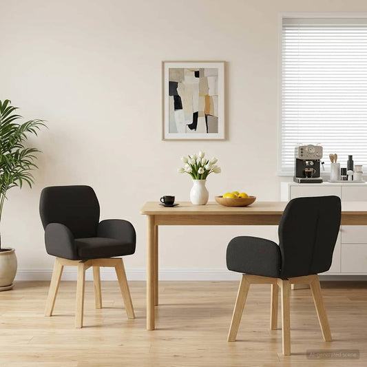 vidaXL Γυριστές καρέκλες φαγητού 2 pcs Μπουκλέ Μαύρο 54 x 58 x 87 εκ.